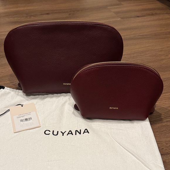 NWT Cuyana Burgundy Leather Travel Case Set - Picture 1 of 14